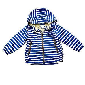 Baby Gap Windbuster Jacket Striped Blue and White size 3T lined
